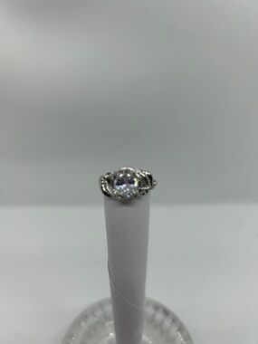 White Crystal Halo Ring - White